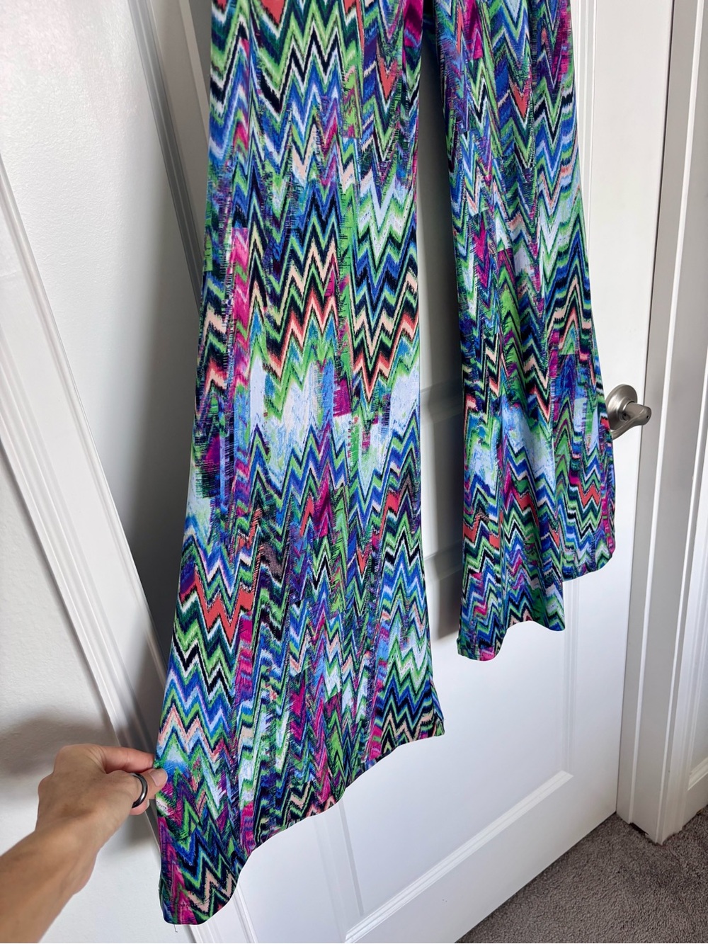 Veronica M Chevron Palazzo Pants Wide Leg Resort Vacation Boho Beach Cover Up - Picture 4 of 8